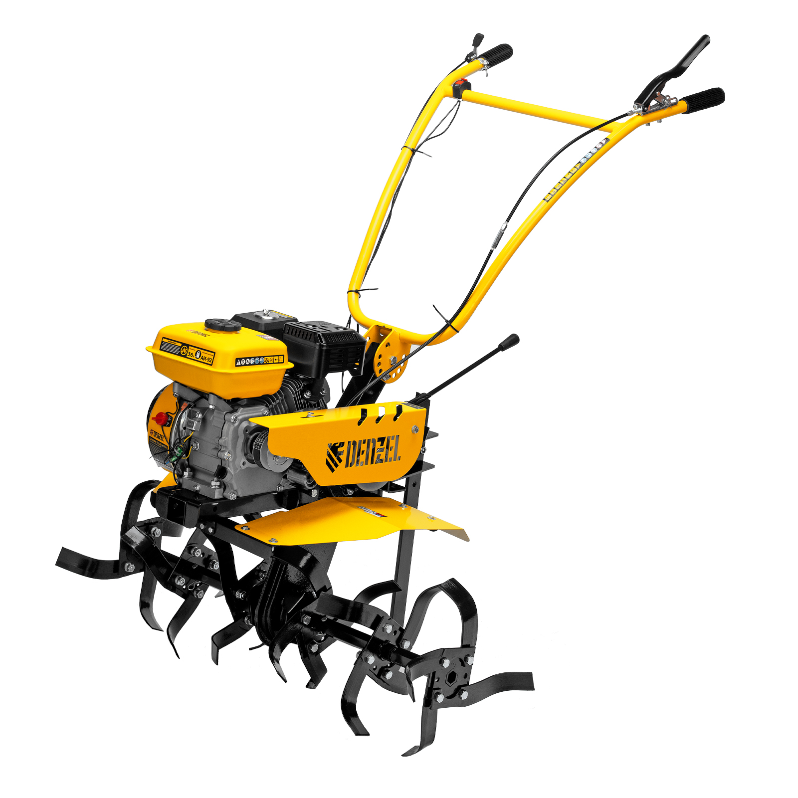 Мотоблок DPT-270SB, 7 л.с., ремен.сцеп, фрез 3х4, ШОМ, без колес, передачи 2В/1Н Denzel (56452)