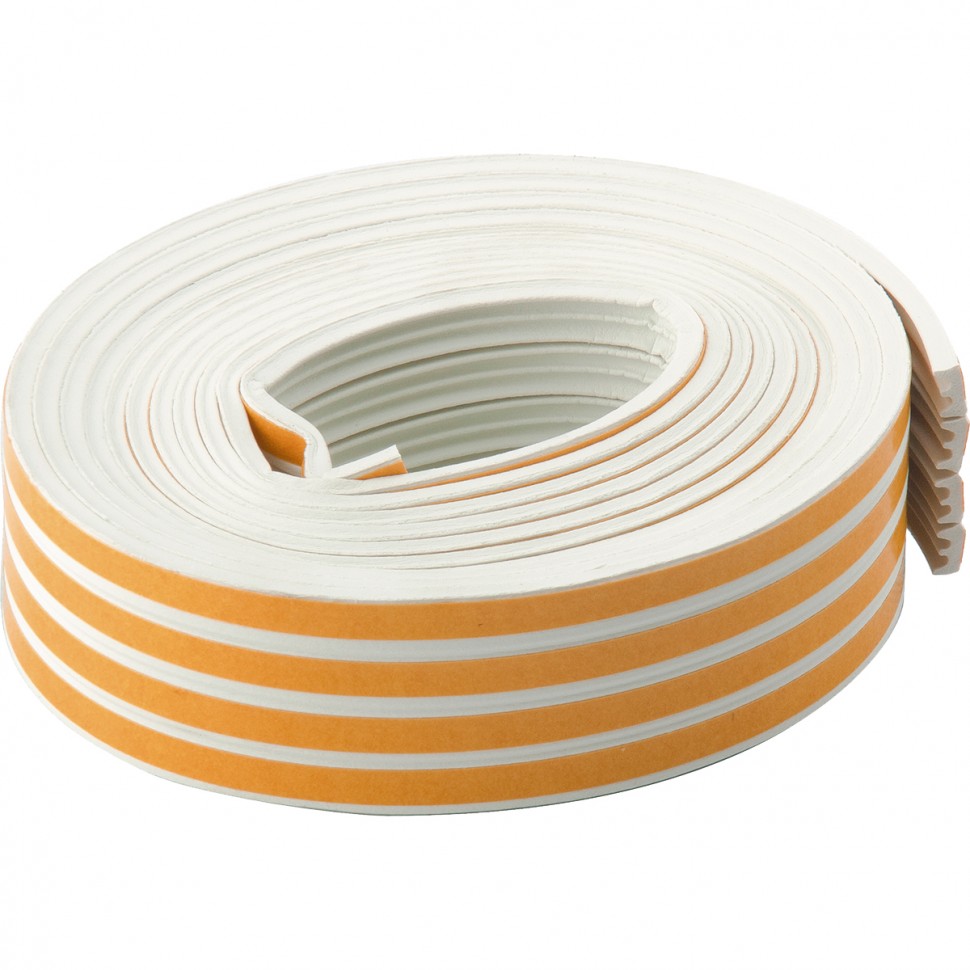 Уплотнитель, 6 м, профиль "E", белый Сибртех (93943)