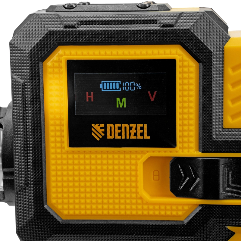 Лазерный уровень мультипризменный DLV-360-3T, 30 м, зеленый луч, Li-Ion 2,4 Aч, штатив  Denzel (350805)