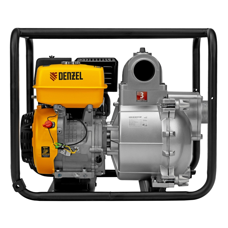 Мотопомпа бензиновая для грязной воды PX-80D, 15 л.с, 3", 1500 л/мин, глубина 8 м , напор 30 м Denzel (99204)