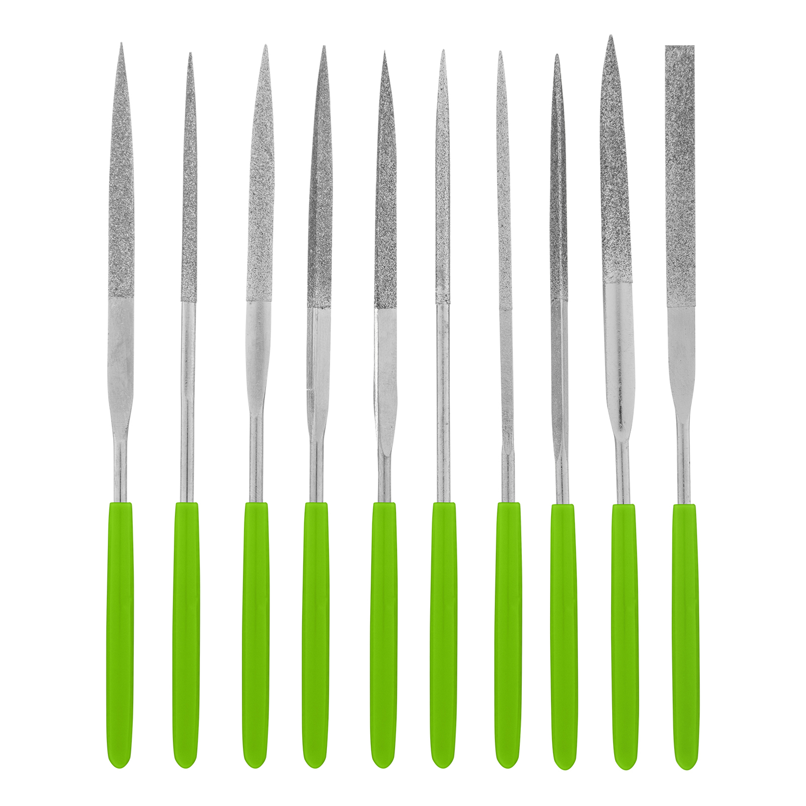 Набор надфилей алмазных, 140 х 50 х 3 мм, 10 шт Сибртех (158327)