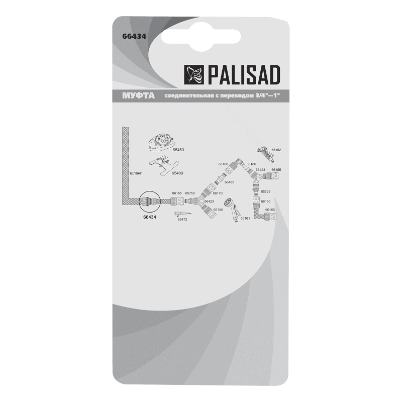 Муфта соединительная c переходом 3/4-1, пластмассовая Palisad (66434)