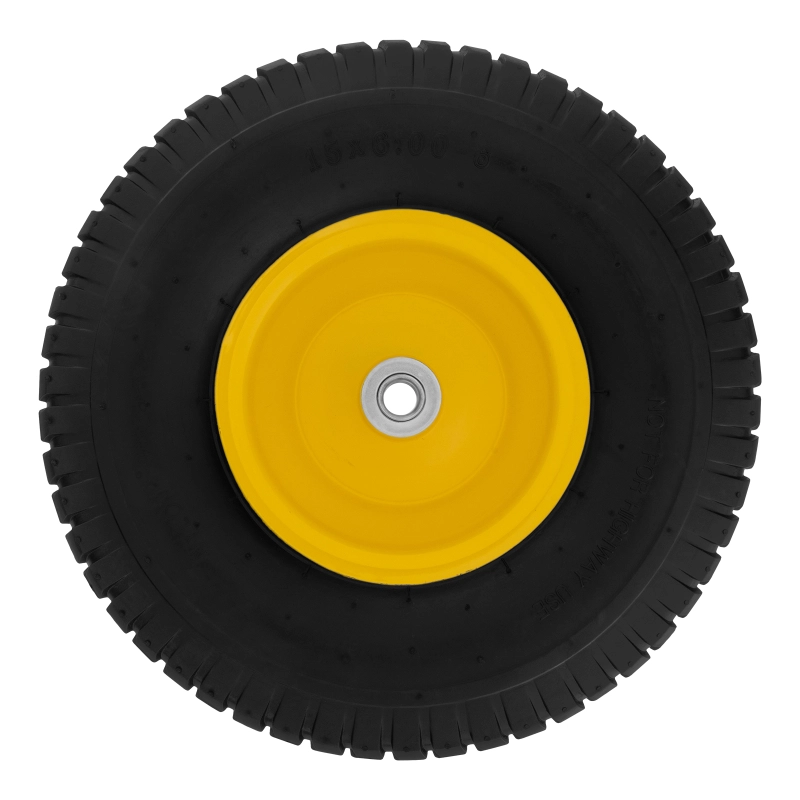 Колесо пневматическое 15/6.00-6, D 370 мм, подш. внут. диам. 16 мм, длина оси 100 мм Denzel (68998)