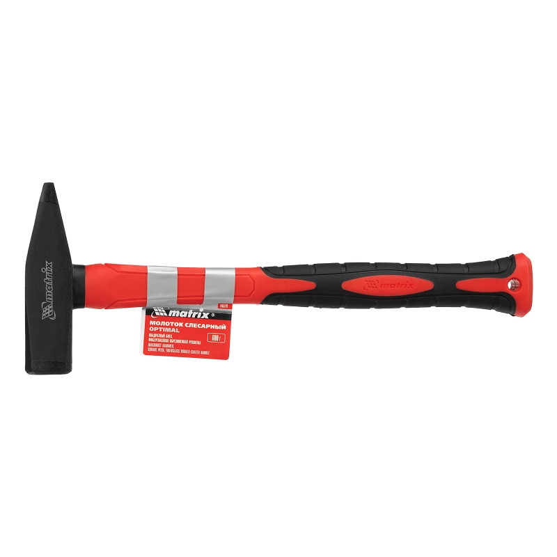 Молоток слесарный optimal, 600 г, фибергласовая обрезиненная рукоятка, квадратный боек Matrix (10370)