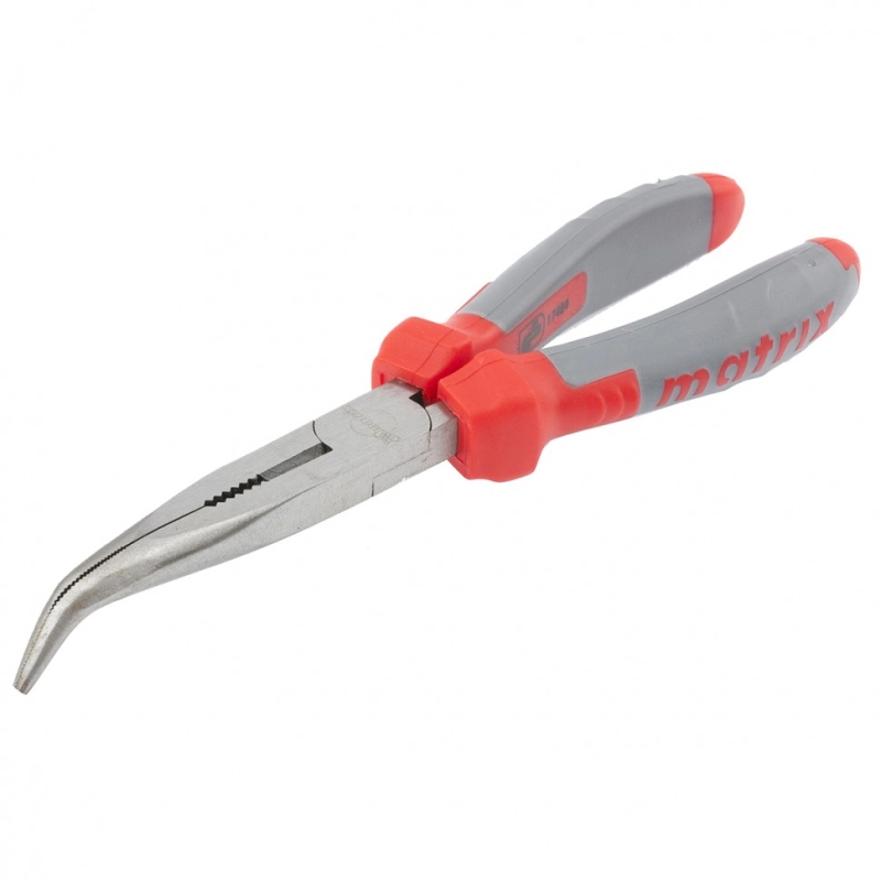 Длинногубцы изогнутые, 200 мм, двухкомпонентные рукоятки Matrix Professional (17404)