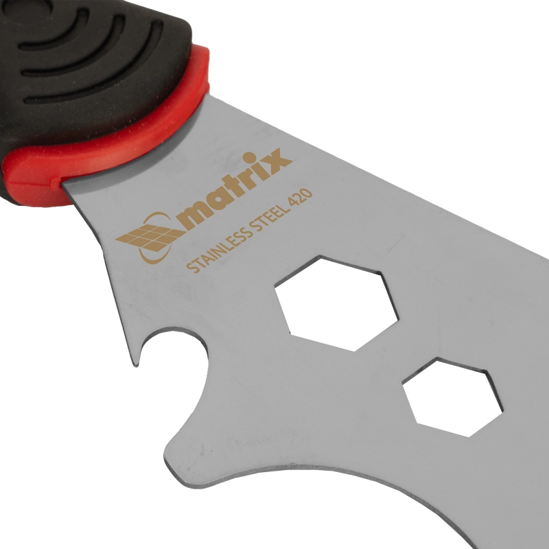 Шпатель-скребок многофункциональный 9 в 1, нержавеющая сталь, 2-компонентная рукоятка Matrix (85558)