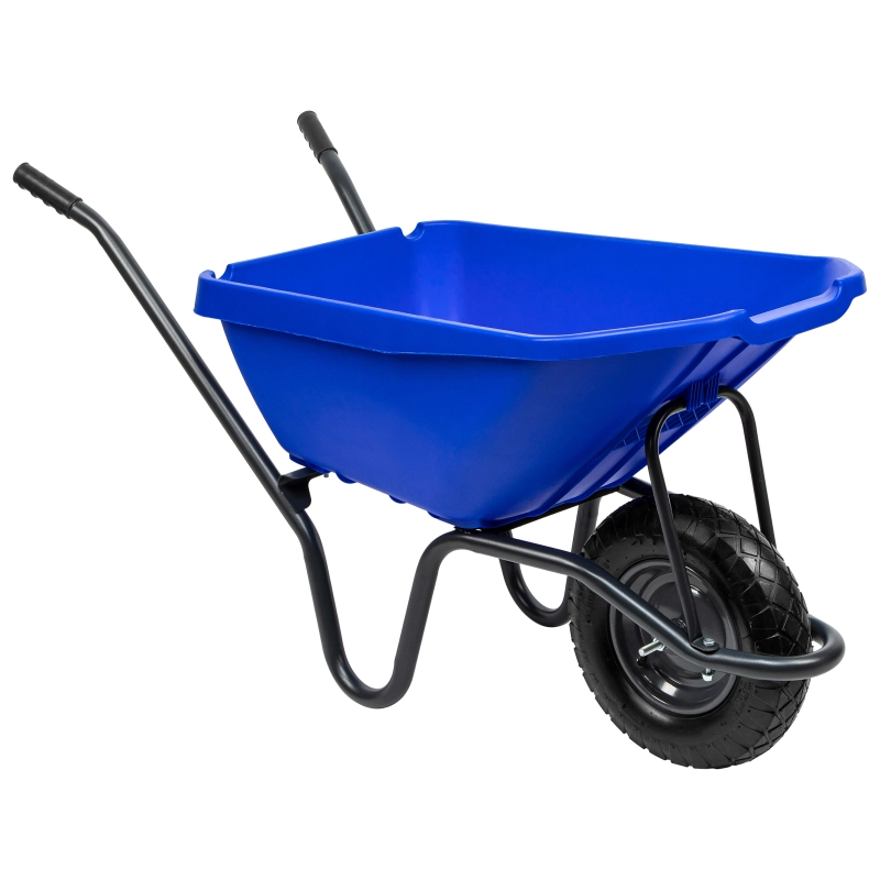 Тачка садово-строительная с пластиковым корытом, грузоподъемность 175 кг, объем 90 л Сибртех (68919)