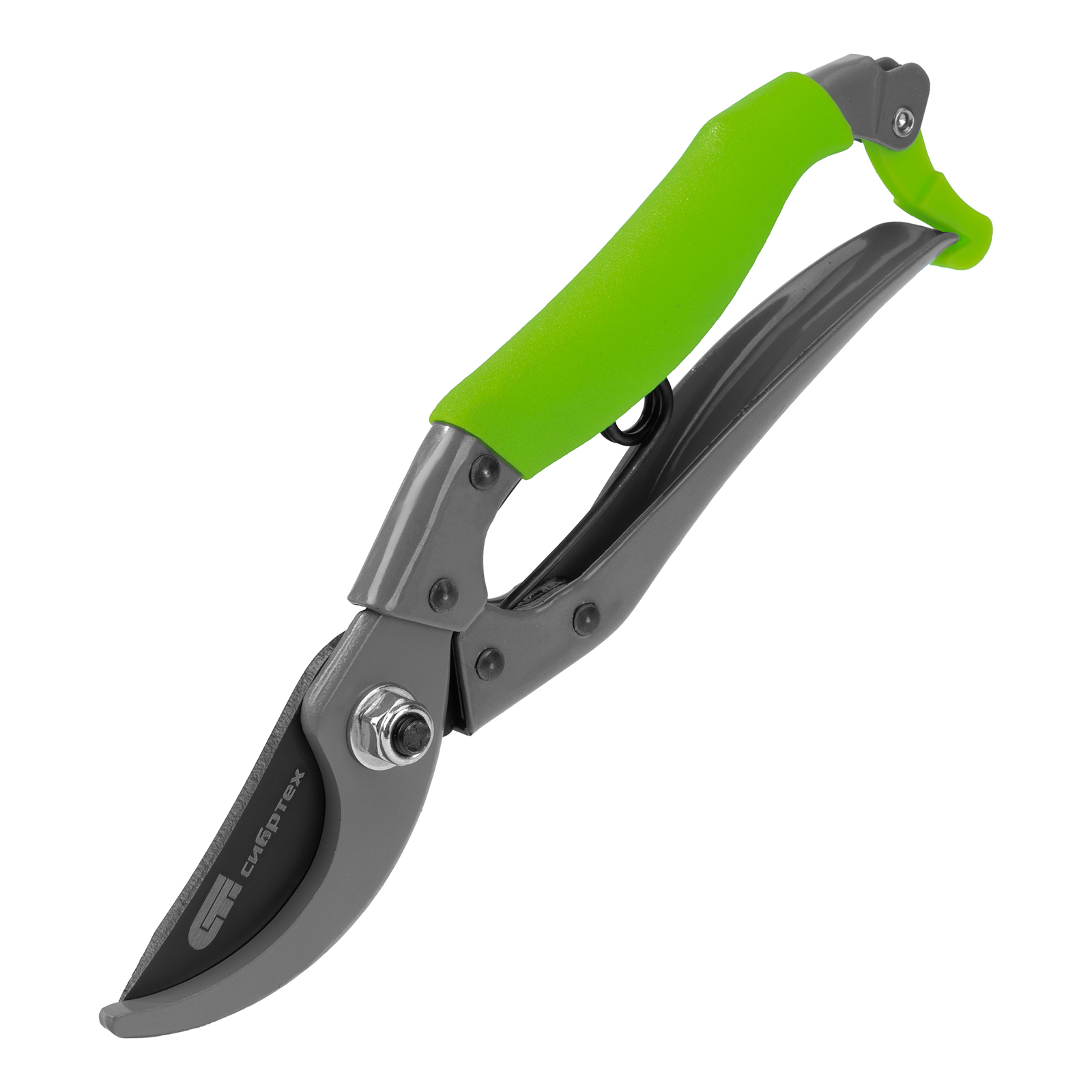 Секатор прямого реза, 200 мм, металлические рукоятки, верхняя в ПВХ - оболочке, Сибртех (60495)