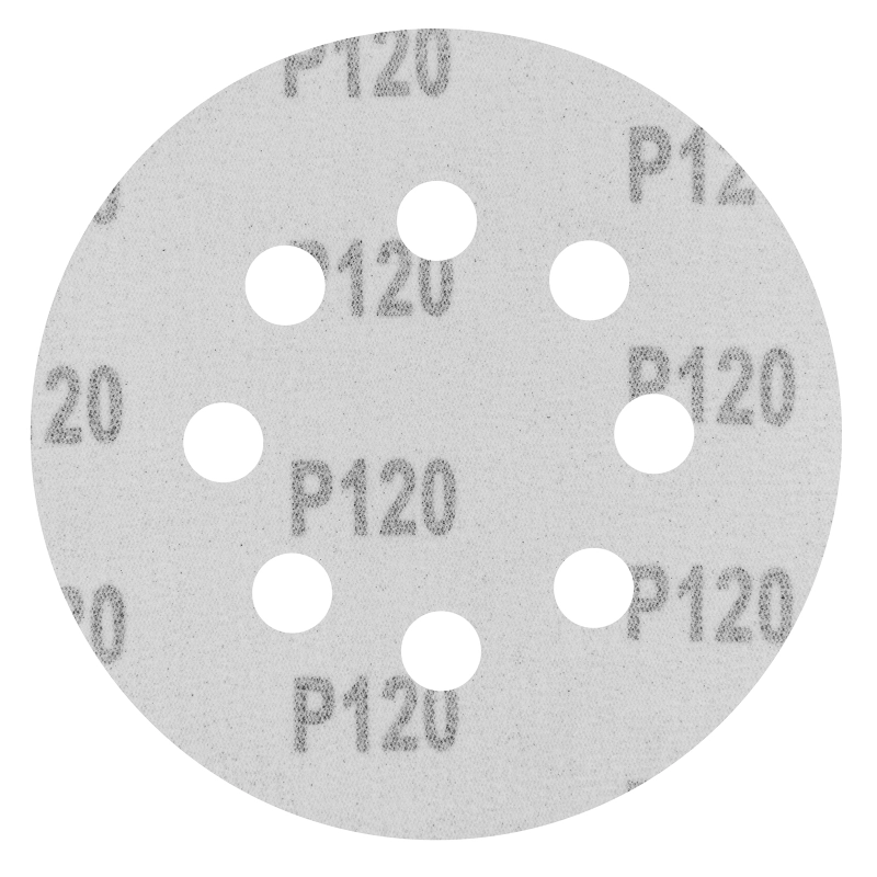 Круг абразивный на ворсовой подложке под "липучку", перфорированный, P 120, 125 мм, 5 шт Сибртех (738067)