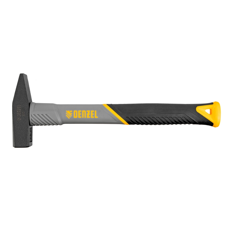 Молоток слесарный, 300 г, кованый, фибергласовая рукоятка c TPR покрытием Denzel (10483)