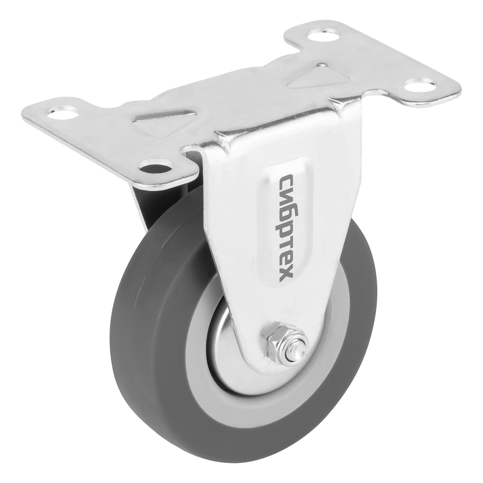 Колесо неповоротное D 75 мм, крепление  платформенное Сибртех (68708)