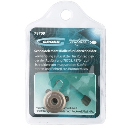 Режущий ролик трубореза для артикулов 78703, 78704, 6,2 х 4.8 х 18 мм, для резки труб из нержавеющей стали и из цветных металлов Gross (78709)