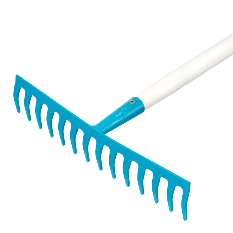 Грабли стальные, 360х1250 мм, 14 прямых зубьев, деревянный лакированный черенок, LUXE Palisad (6178988)