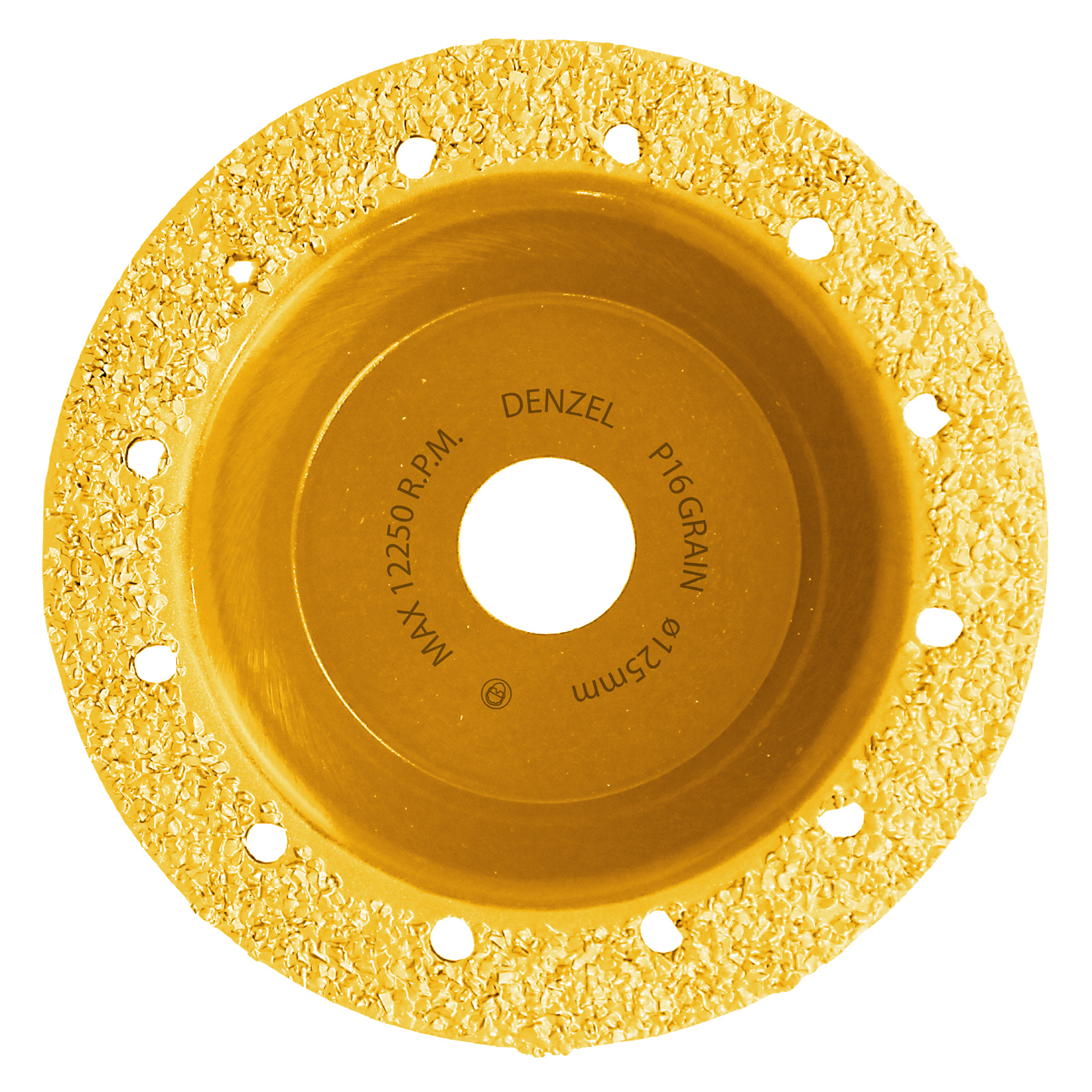 Чашка твёрдосплавная зачистная,125 мм, Наклонная, среднее зерно #16// Denzel (72977)