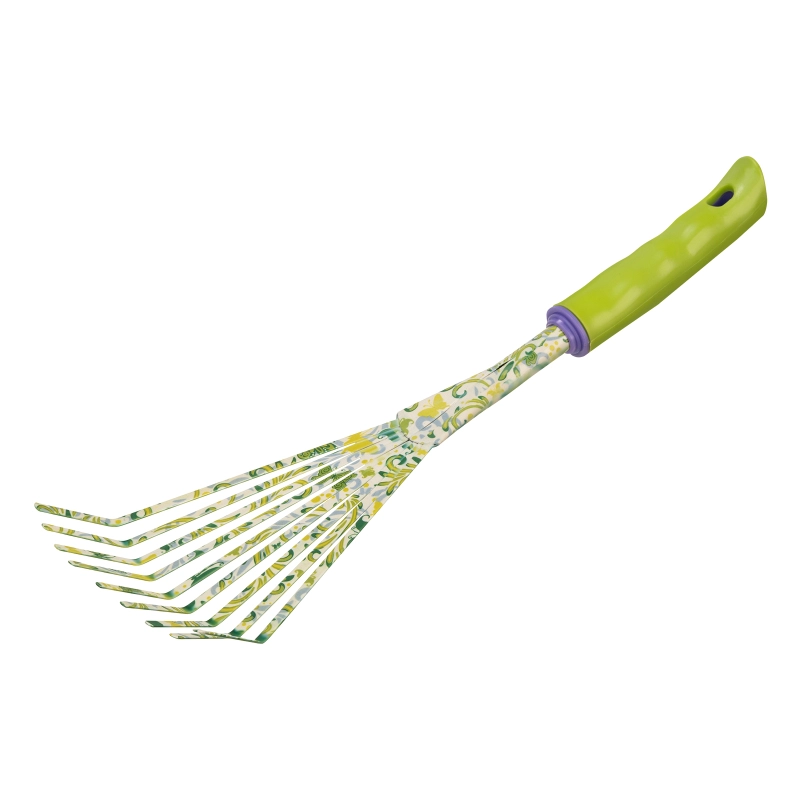 Грабли веерные 9 - зубые, 75 х 385 мм, стальные, пластиковая рукоятка, Flower Green, Palisad (62042)