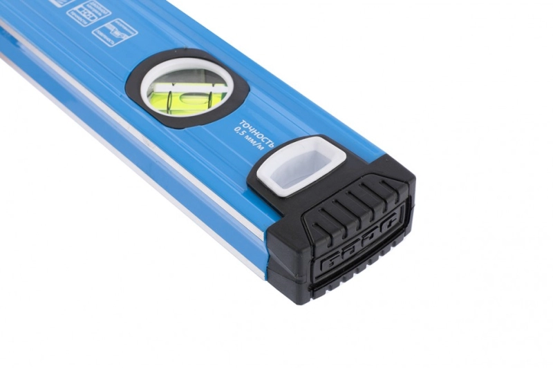 Уровень алюминиевый, 600 мм, профиль 1,6 мм, фрезерованный, ударопрочные заглушки, 3 глазка Барс (34422)