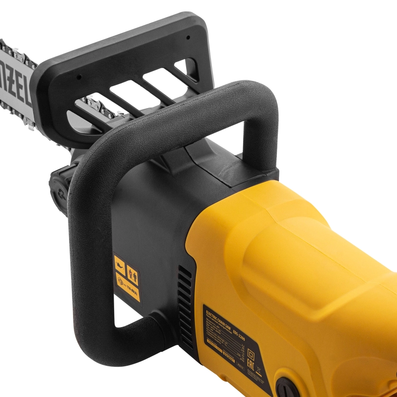 Пила цепная электрическая EDS-2200, 2.2 кВт,продольная, шина 45 см, шаг 3/8, паз 1.3 мм, 62 звена Denzel (95619)