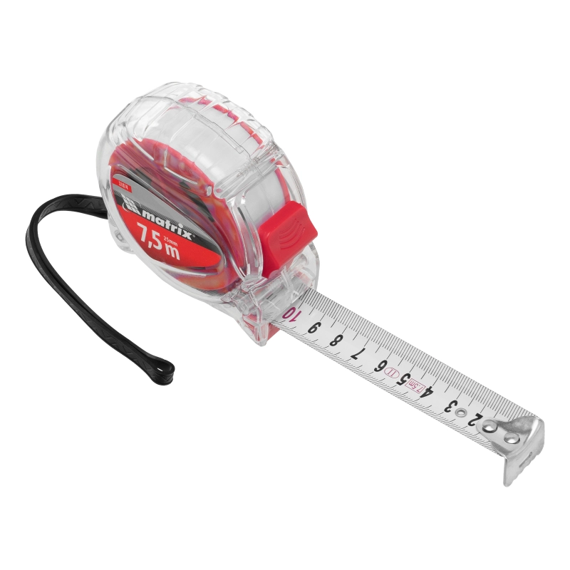 Рулетка Crystal,7,5 м х 25 мм,корпус из поликарбоната Matrix (31074)