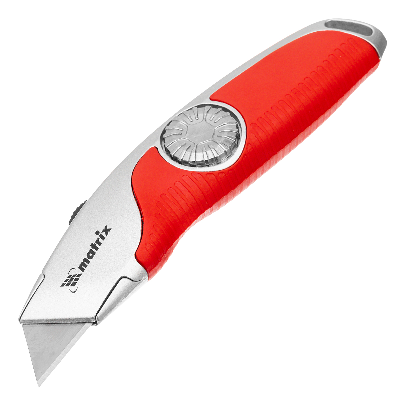 Нож, 19 мм, выдвижное трапециевидное лезвие, эргономичная двухкомпонентная рукоятка Matrix (78926)
