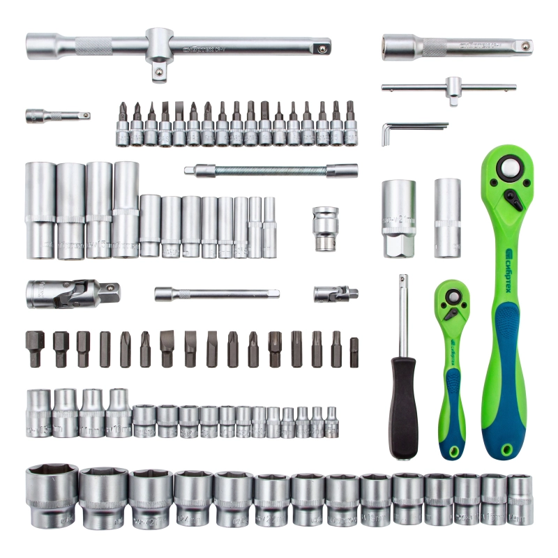 Набор инструментов 94 предмета, CrV, 1/2", 1/4" Сибртех (13509)