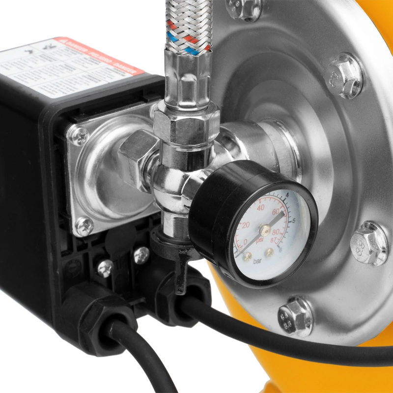 Насосная станция PSL1100X, 1100 Вт, 3600 л/ч, ресивер 50 л, подъем 45 м, нержавейка Denzel (97311)