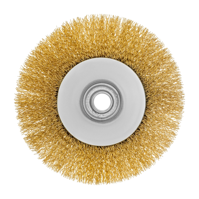 Щетка для УШМ, 125 мм, "Тарелка", витая нержавеющая проволока 0.3 мм, М14 Denzel (746163)