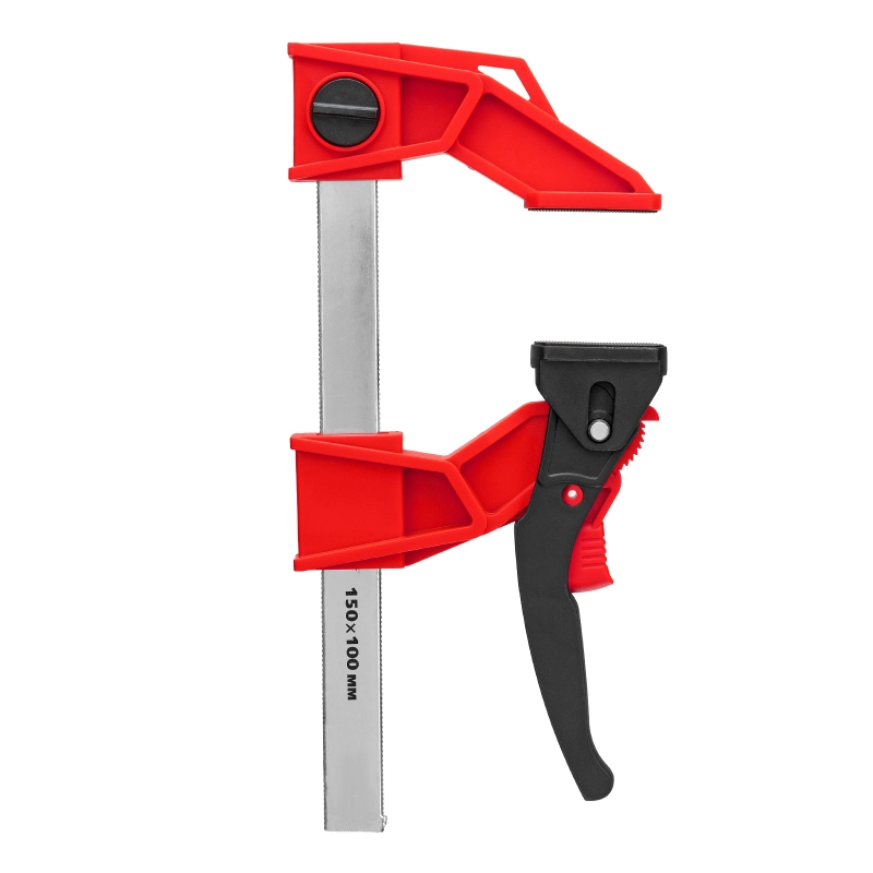 Струбцина реечная быстрозажимная, усиленная, пластиковый корпус рычажно-храповой механизм, 150 х 100 х 306 мм, штанга 5 х 22 мм Matrix (20725)