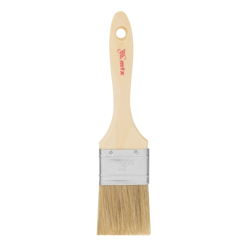 Кисть плоская "Евро" 2", натуральная щетина, деревянная ручка MTX (83053)