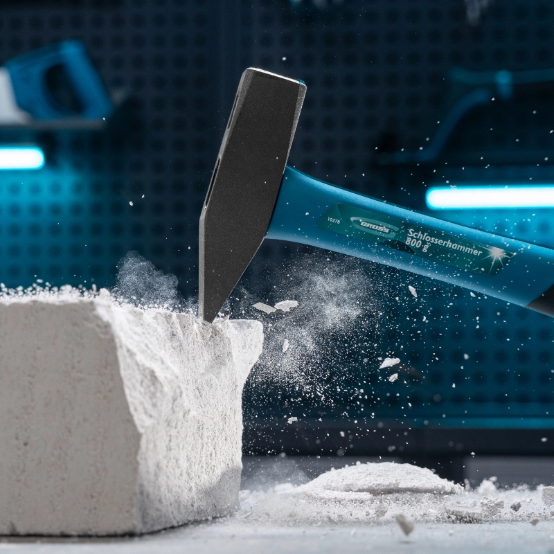 Молоток слесарный, 800 г, квадратный боек, фибергласовая обрезиненная рукоятка Gross (10278)