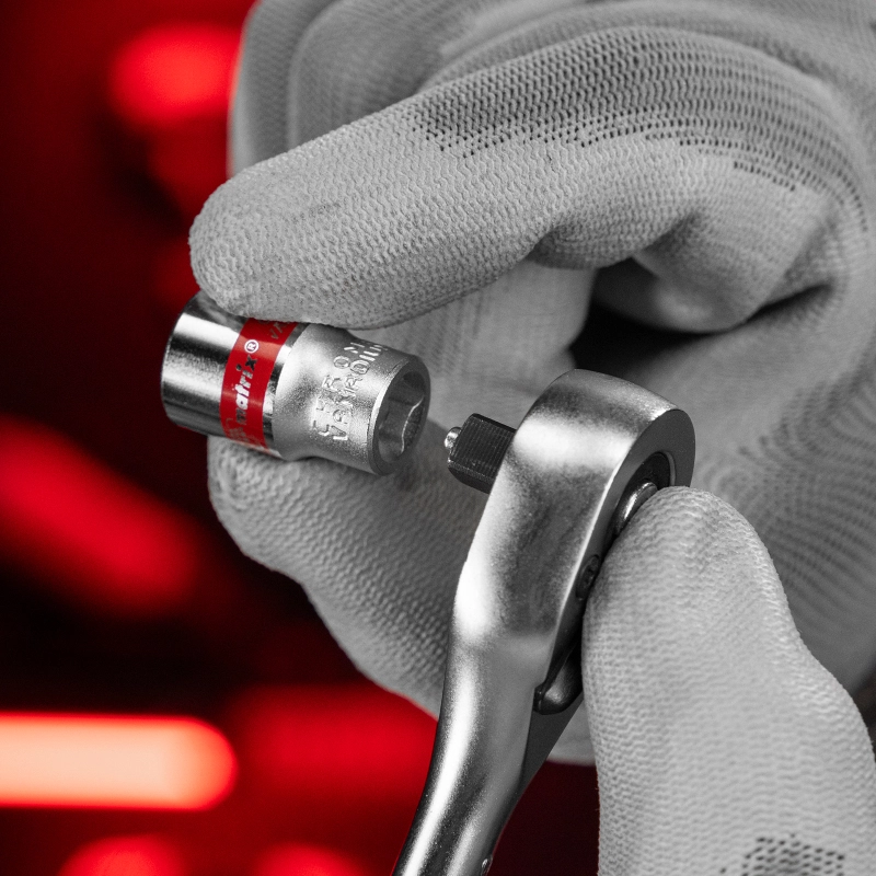 Набор торцевых головок, 1/4", 12 гранные, CrV, 4-13мм, 10 штук Matrix (13594)