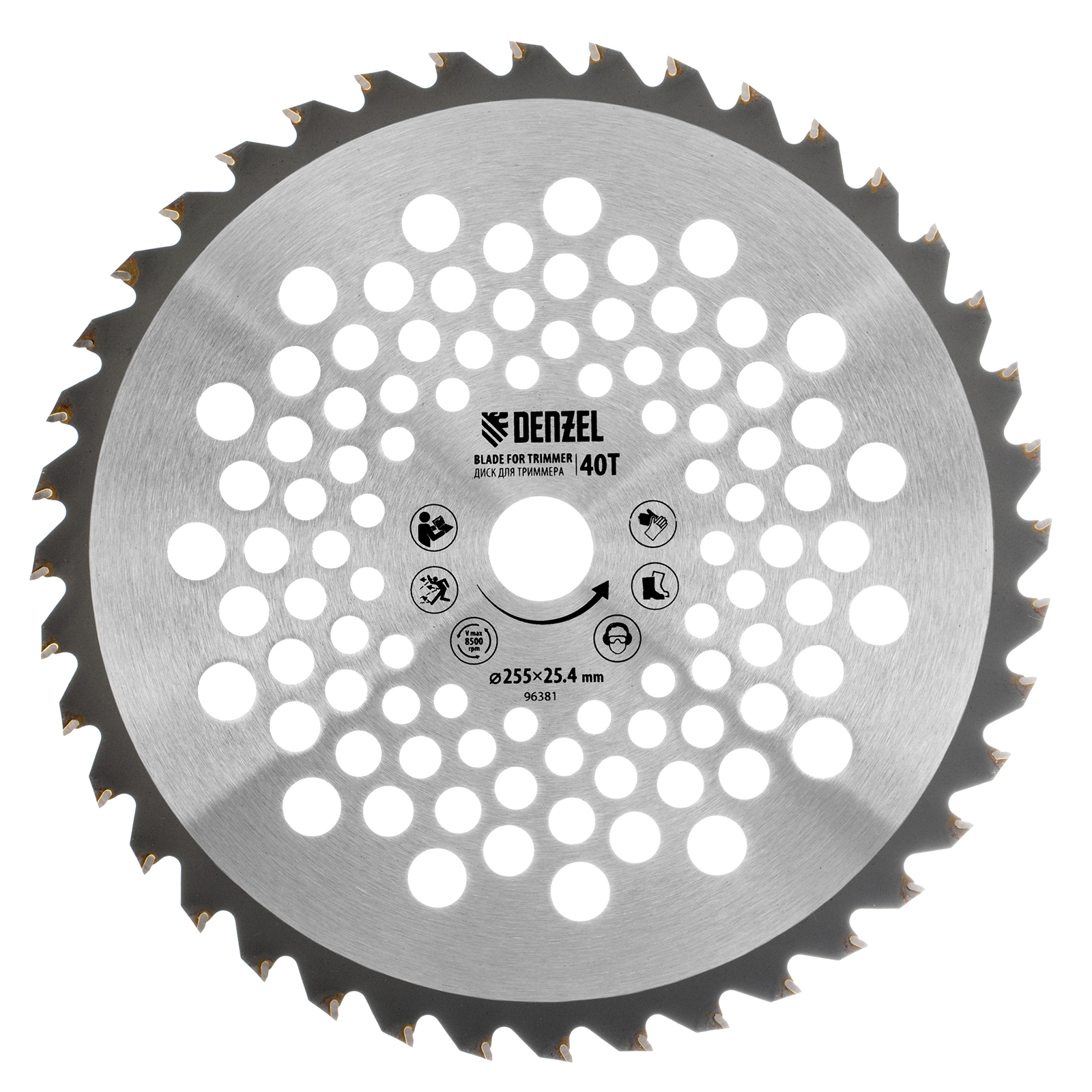 Диск для триммера , 255 х 25,4  40 зубьев Denzel (96381)