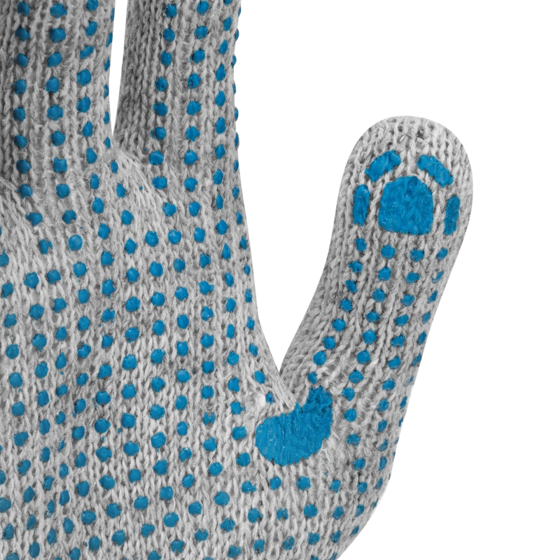 Перчатки трикотажные с ПВХ точкой, 5 пар в упаковке, БОПП-пакет, 7 класс (67837)