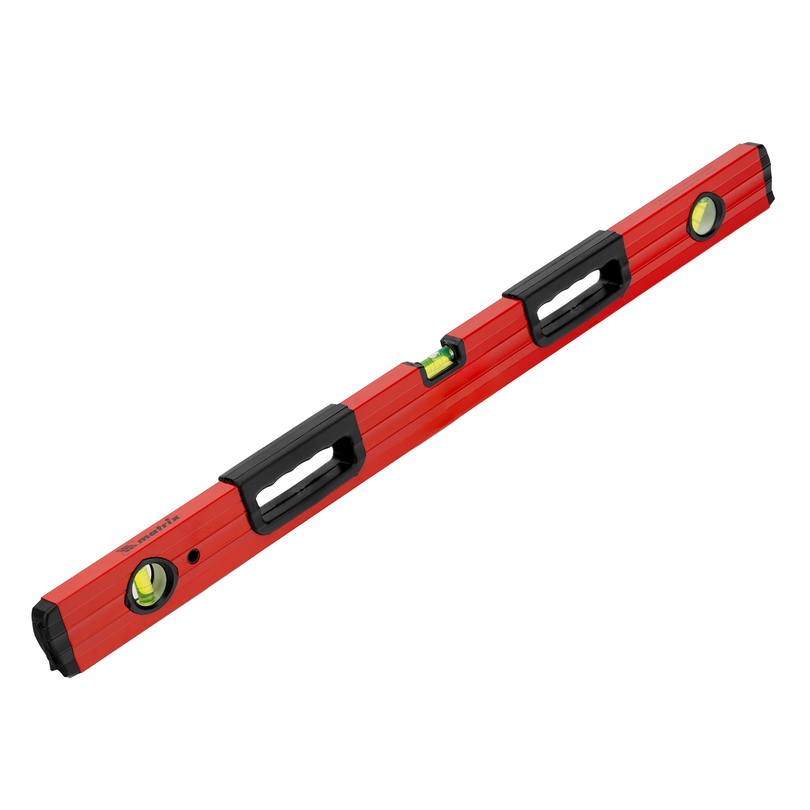 Уровень алюминиевый, 800 мм, фрезерованный, 3 глазка, две эргономичные ручки Matrix (33224)