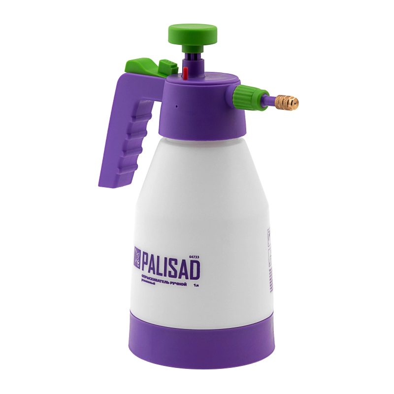 Опрыскиватель ручной, усиленный 1 л, с насосом, поворотный распылитель, клапан сброса давления Palisad (64733)