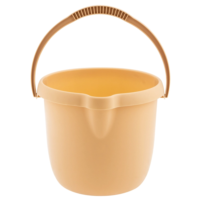 Ведро пластмассовое круглое 12 л, бежевое, Home Palisad (929495)
