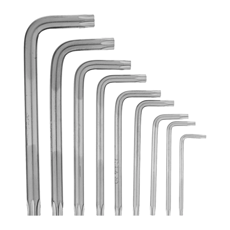 Набор ключей имбусовых Torx , 9 шт, T10-T50, CrV, коротких, с сатинированным покрытием Matrix (12305)