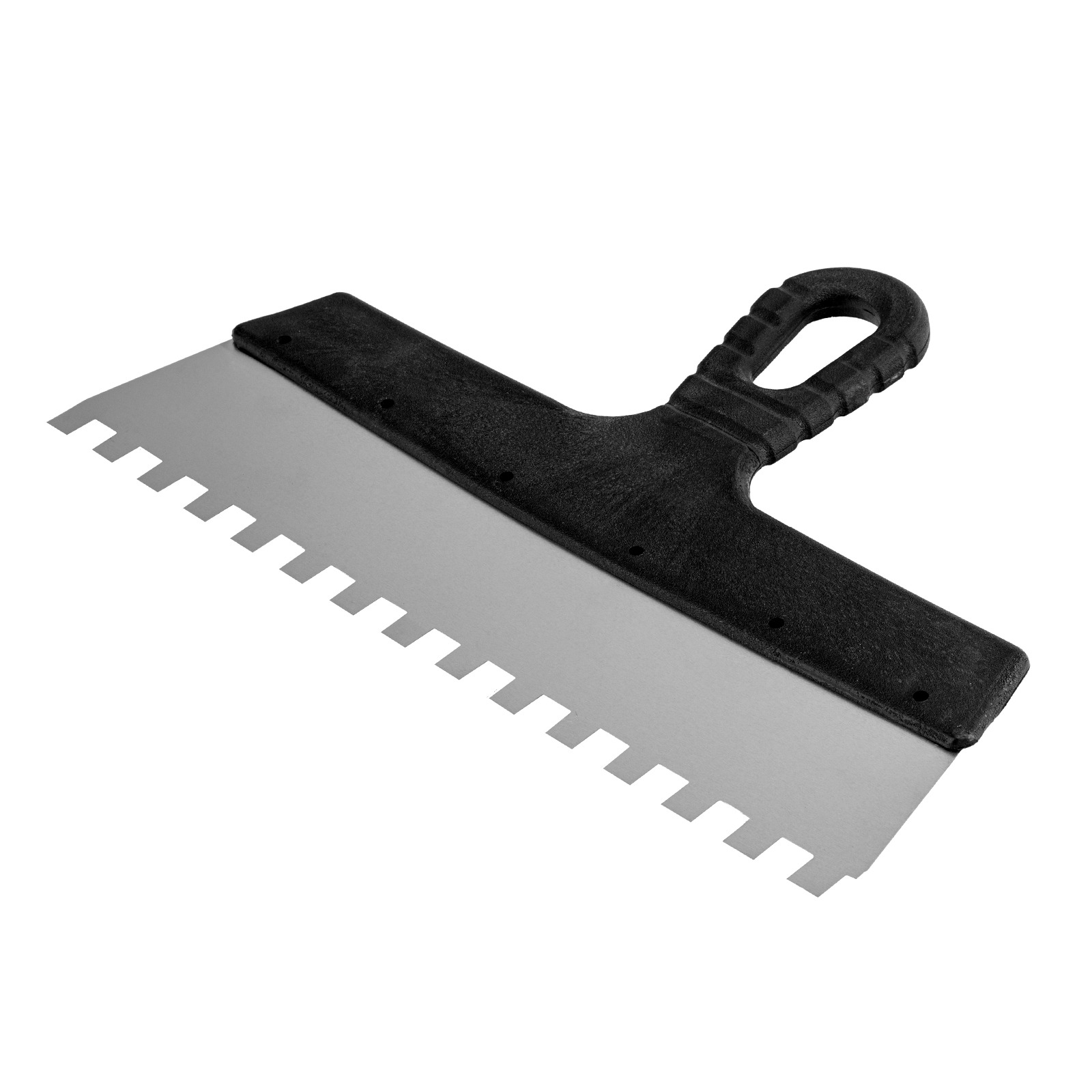 Шпатель из нержавеющей стали, 300 мм, зуб 10 х 10 мм, пластмассовая ручка Sparta (85130)