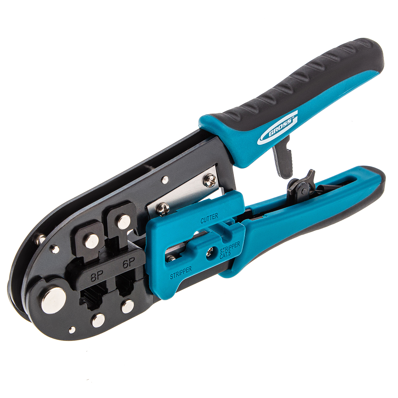 Клещи для обжима телефонных и компьютерных клемм RJ-45, 6P, 8P и RJ-11/12, 6P, 8P Gross (17719)