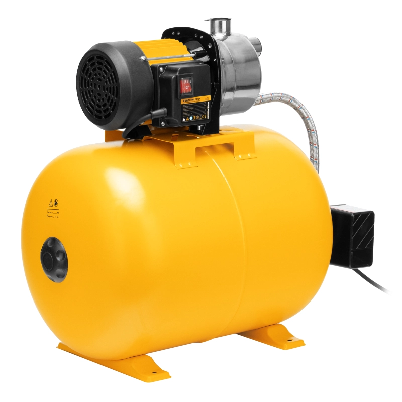 Насосная станция PSL1100X, 1100 Вт, 3600 л/ч, ресивер 50 л, подъем 45 м, нержавейка Denzel (97311)
