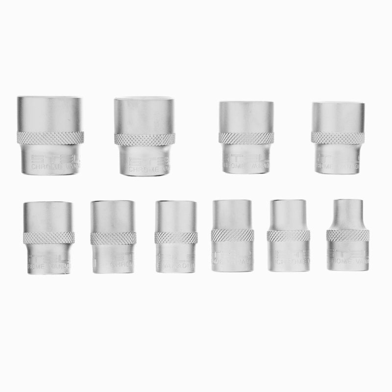 Набор торцевых головок, 3/8, двенадцатигранные, CrV, 10 шт, 8-19 мм Stels (13607)