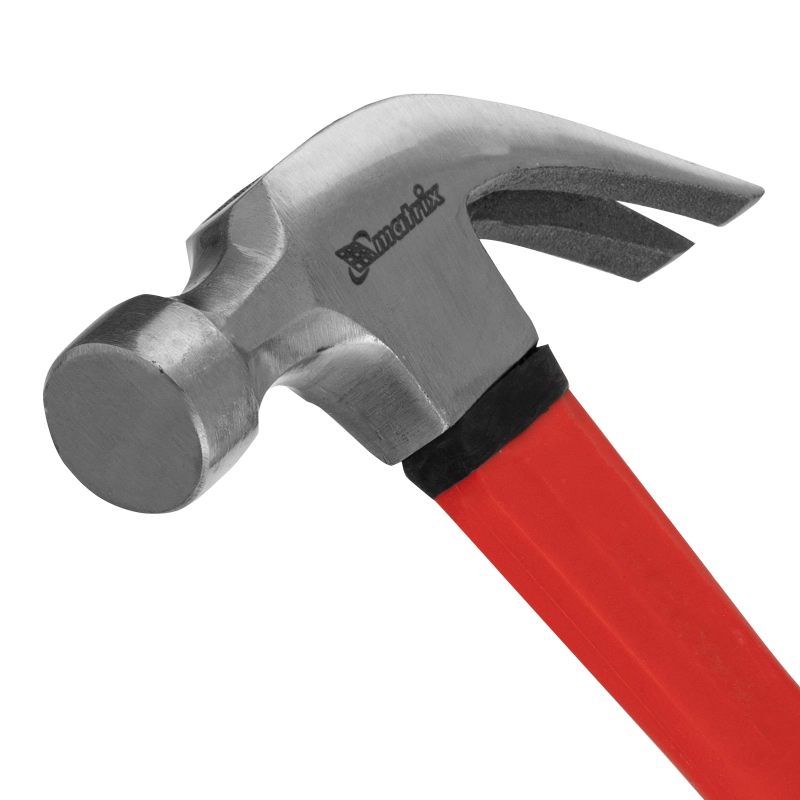 Молоток-гвоздодер optimal, 450 г, фибергласовая обрезиненная рукоятка Matrix (10456)