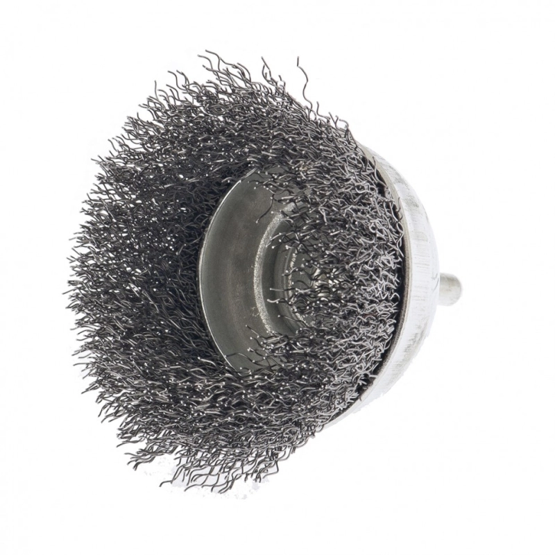 Щетка для дрели, 75 мм, "чашка" со шпилькой, витая проволока Сибртех (744787)