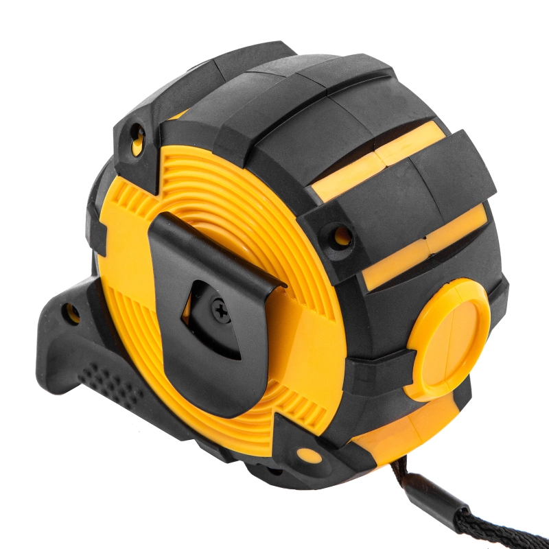 Рулетка 8м х 32мм, автоматич. фиксац., нейлон. покрытие, магнит. зацеп, двухстор. разметка Denzel (31524)