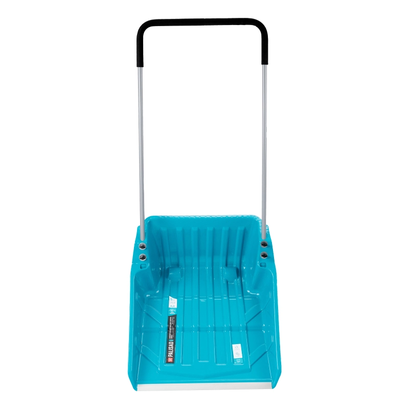 Скрепер-волокуша для уборки снега, полипропилен, колеса, 595х715х1445мм, рукоятка с ПВХ, LUXE Palisad (61694)