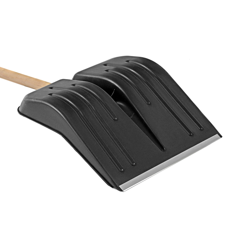 Лопата для уборки снега пластиковая, 400х420х1425 мм, деревянный черенок 1 сорт, Сибртех (615805)