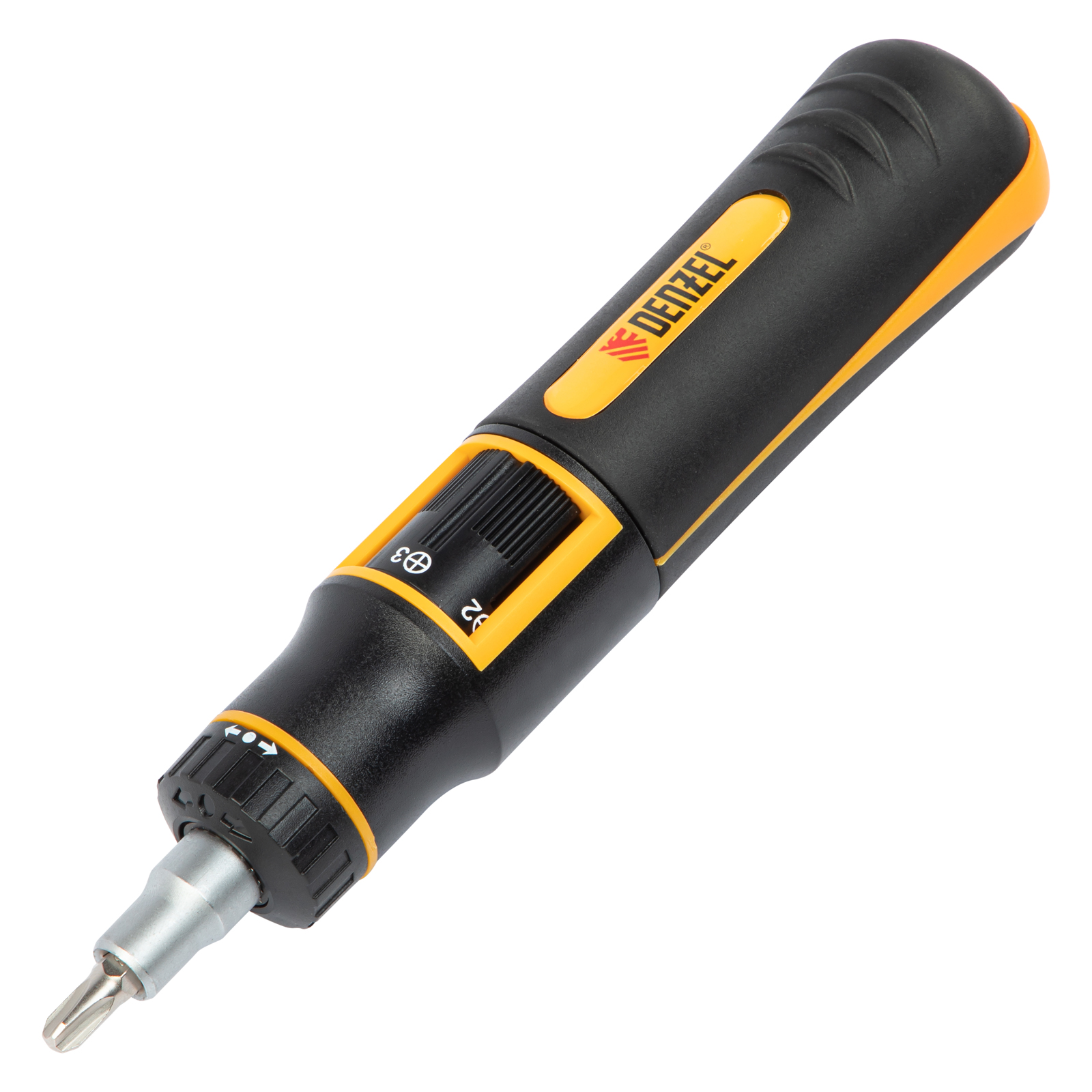 Отвертка реверсивная с револьверным механизмом, 11 шт, сталь S2  Denzel (7711601)