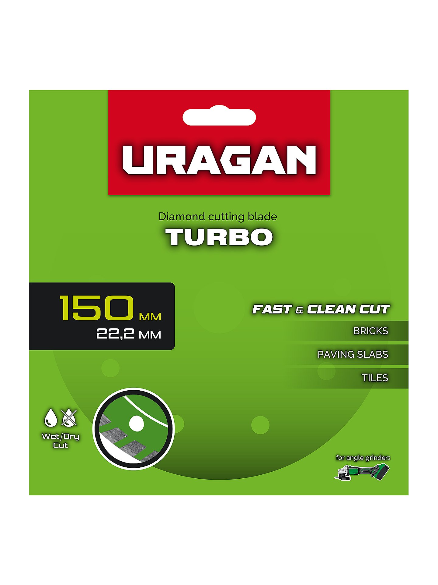 URAGAN TURBO 150 мм, диск алмазный отрезной сегментированный (36706-150)