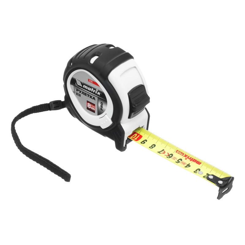 Рулетка Neon,8 м x 25 мм,обрезиненный корпус,3 фиксации,Pro Matrix (32593)