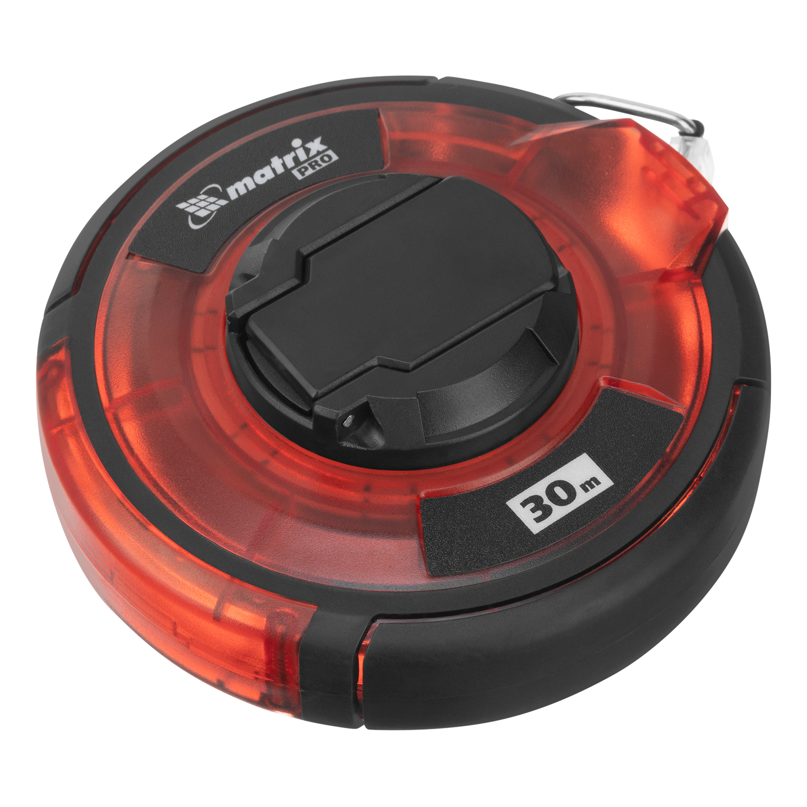 Рулетка геодезическая 30 м х 12,5 мм, закрытый корпус, стальная лента, односторонняя шкала, Pro Matrix (31281)