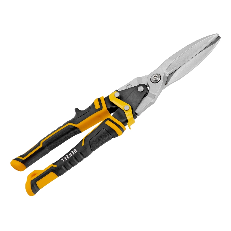 Ножницы по металлу, 315 мм, прямой проходной рез, сталь-CrMo, трехкомпонентные рукоятки Denzel (78373)